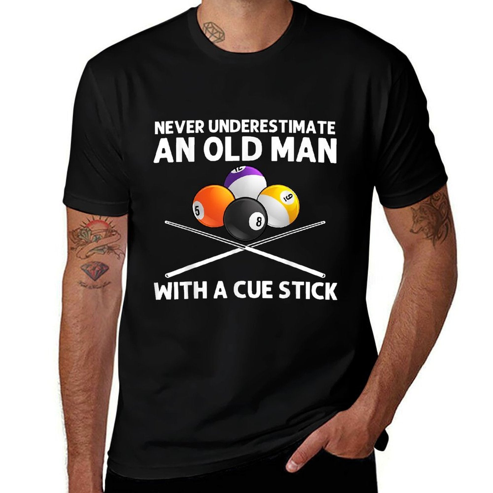 Best Billiard Art For Grandpa Men Billiard Lover Pool Player  Summer-ready Fabric T-Shirt