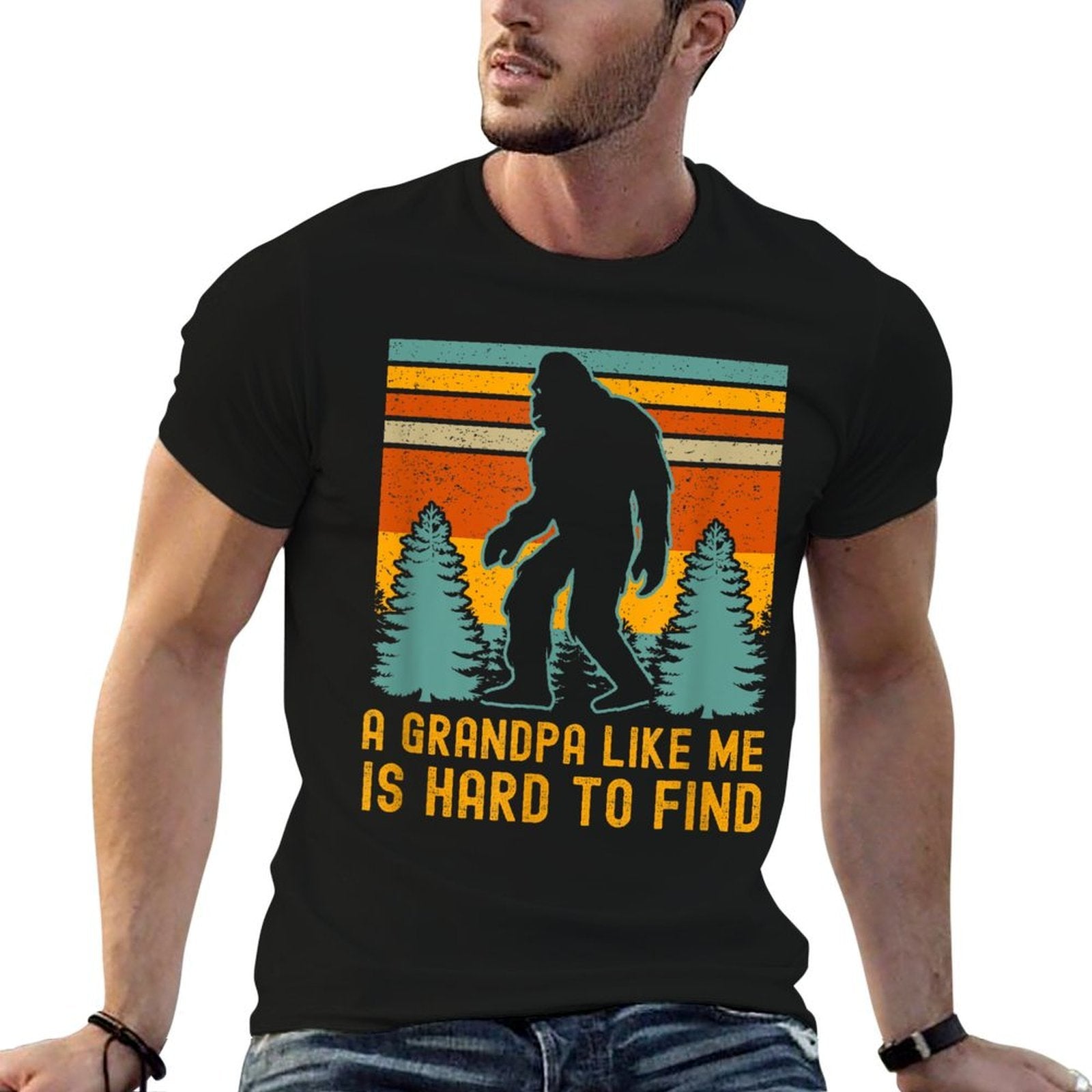 A Grandpa Like Me Is Hard To Find, Bigfoot Grandpa  Vintage-inspired T-Shirt